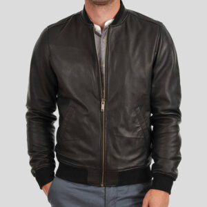 HERA Black Bomber Leather Jacket