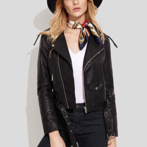 Granya Black Biker Leather Jacket