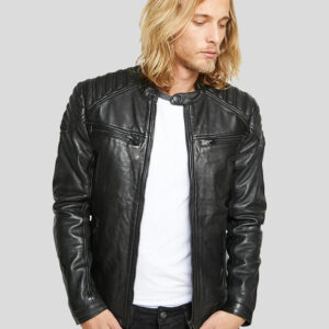 Ardghal Black Biker Leather Jacket