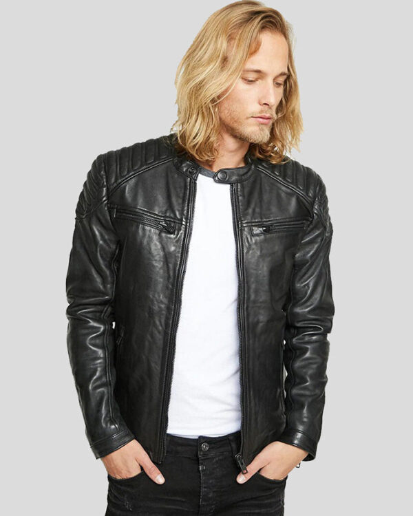 Ardghal Black Biker Leather Jacket