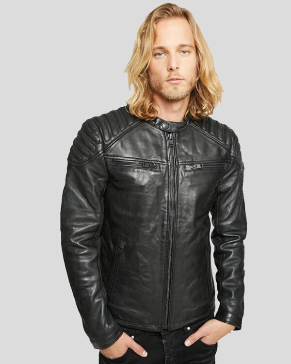 Ardghal Black Biker Leather Jacket