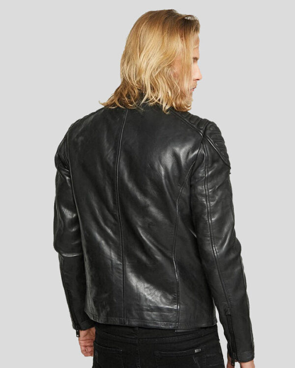 Ardghal Black Biker Leather Jacket