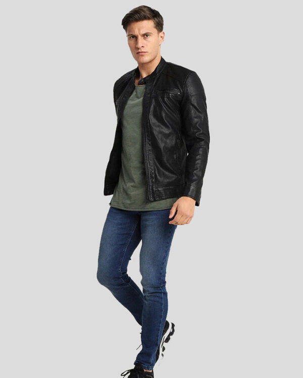 Ceallach Black Racer Leather Jacket