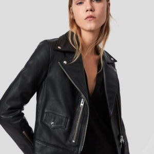 Ophelia Black Biker Leather Jacket