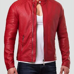 Jacky Red Quilted Leather Jacket