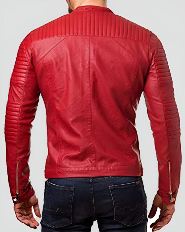 Jacky Red Quilted Leather Jacket