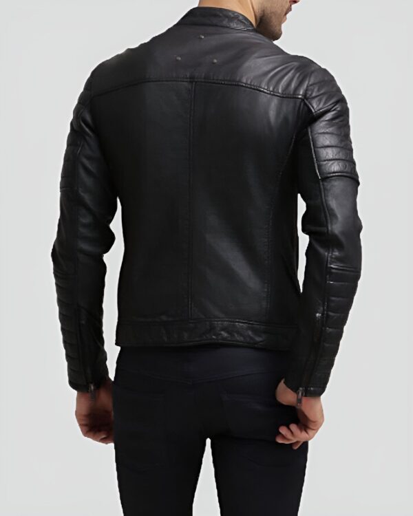 ALEJANDRO Black Leather Racer Jacket