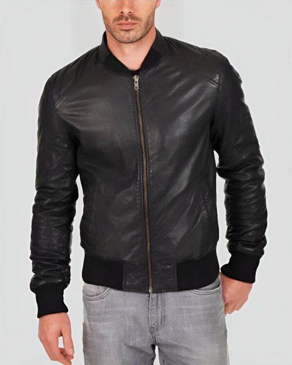 JACK Black Bomber Leather Jacket