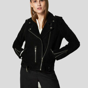 Tallula Black Motorcycle Suede Leather Jacket